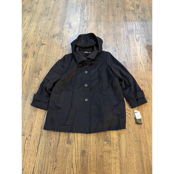 Lauren Ralph Lauren A Line Wool Single Breasted Coat In Regal Navy Plus Size 18W - Picture 6 of 13